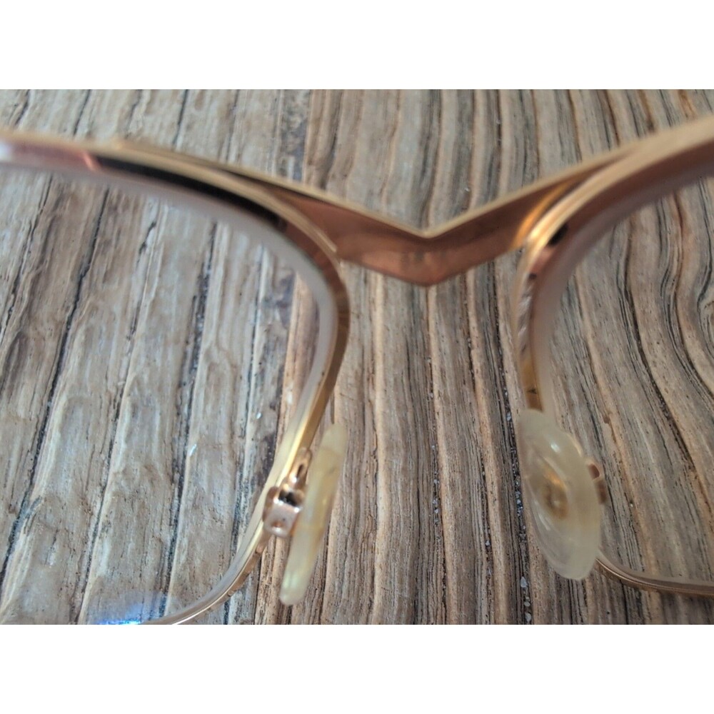 Vintage CAZAL 80s Open EYEGLASSES FRAME Only Women Gold Hexagonal Lens 58 14 140 - Picture 15 of 16